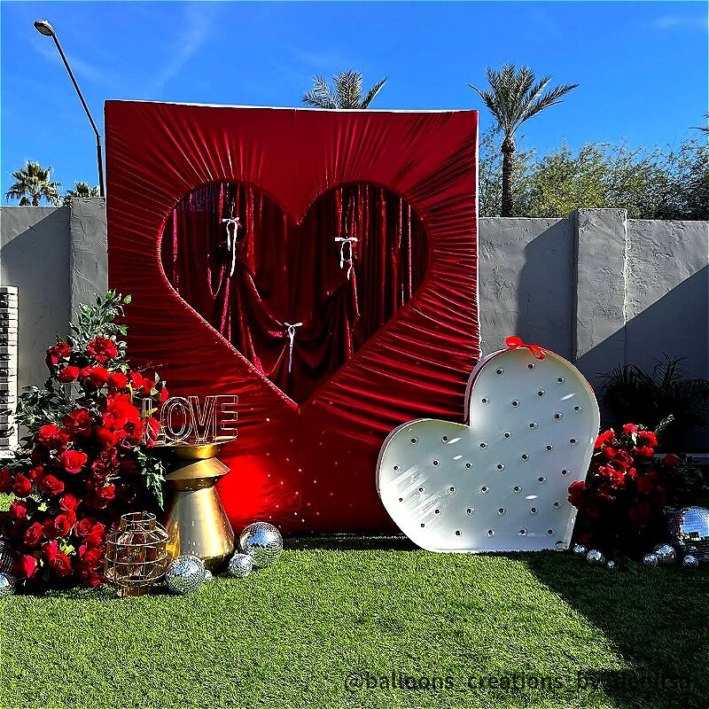 6x6.8ft Cutout Heart Frame for Wedding Party Decor Backdrop Stand-ubackdrop
