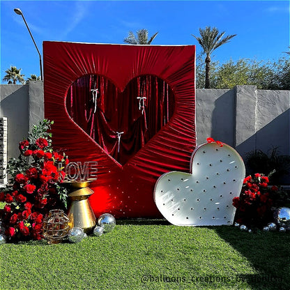 6x6.8ft Cutout Heart Frame for Wedding Party Decor Backdrop Stand-ubackdrop