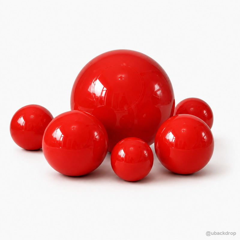 Red inflatable matte ball set party event decoration display