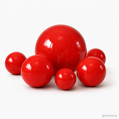 Red inflatable matte ball set party event decoration display