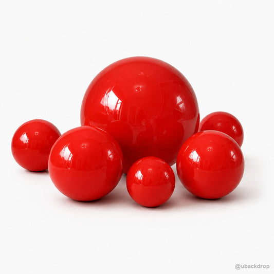 Red inflatable matte ball set party event decoration display