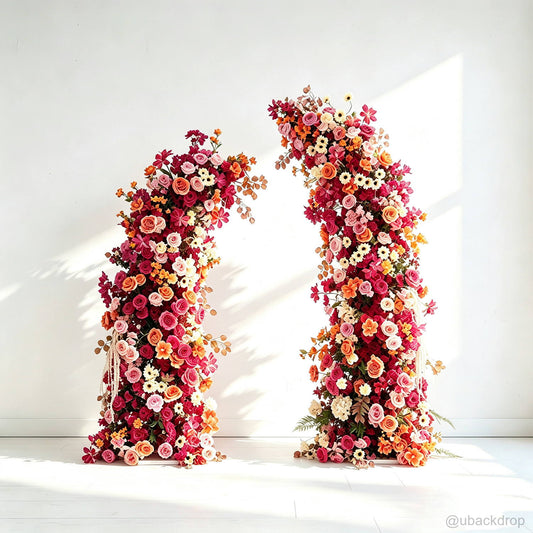 red-ivory-floral-arch-stand-backdrop-for-wedding-party-event