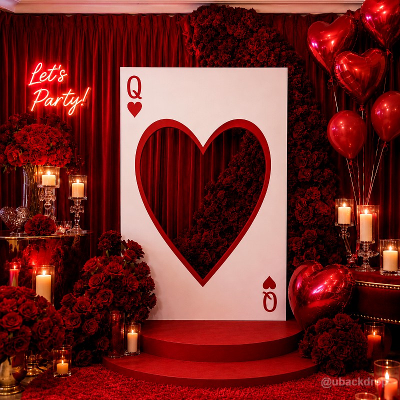4x7ft Cutout Heart Frame for Wedding Party Decor Backdrop Stand-ubackdrop