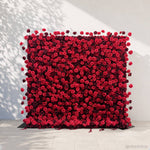 Red Roses Fabric Flower Wall For Wedding Arrangement