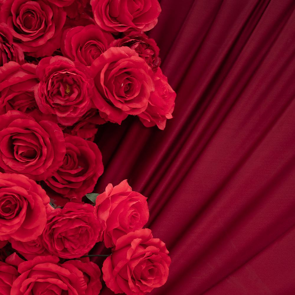 7x8ft Oval Cutout Square Ruched Fabric Backdrop Stand for Events-ubackdrop