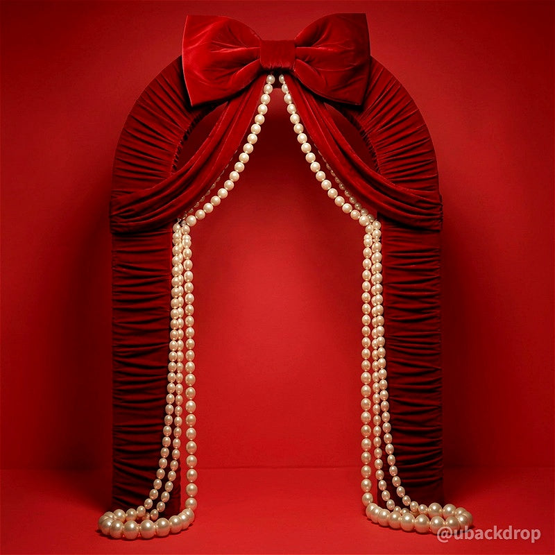 4.3x7ft 3D Dual-Tube Ruched Fabric Cover Arch Stand for Event Decor-ubackdrop