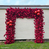 Red Roses Fabric Artificial Flower Wall Arch Wedding Party Decoration