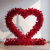 8ft Romantic Atmosphere Heart Shaped Red Rose Flower Wall Wedding Decoration Indoor