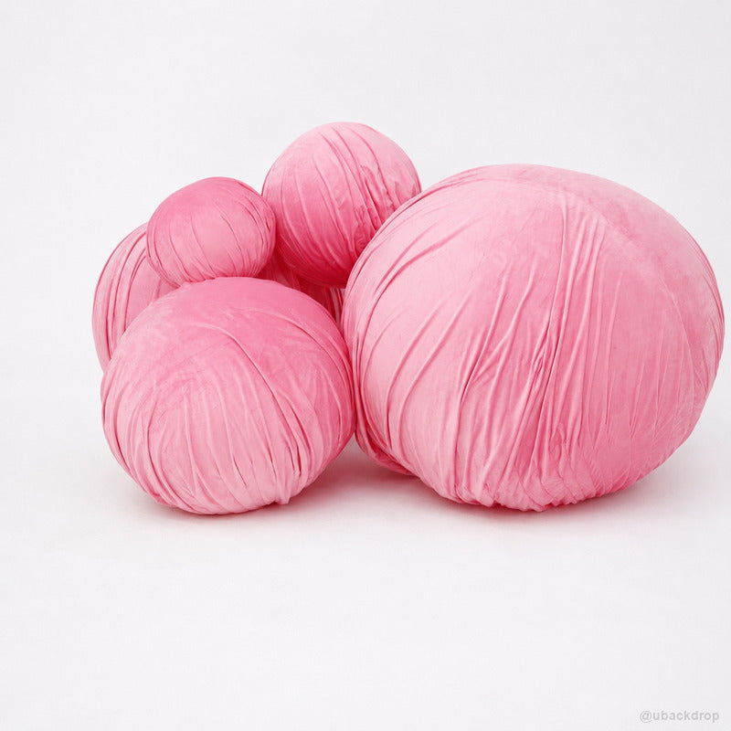 Rose pink fabric ball prop set event photo decor