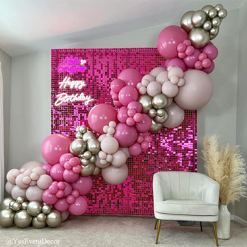Rosered Shimmer Wall Panels – Easy Setup Wedding/Event/Theme Party Dec ...
