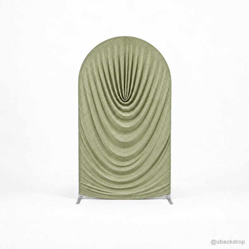 Sage Green Cowl Draped Chiara Arch Backdrop Cover – ubackdrop