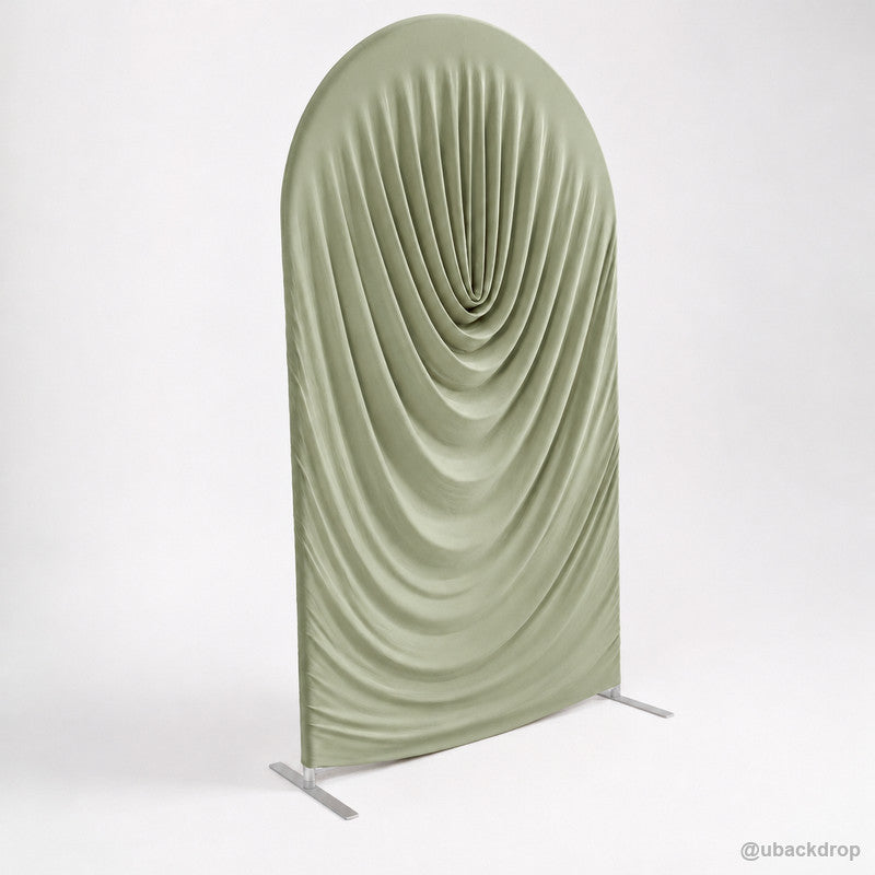 Sage Green Cowl Draped Chiara Arch Backdrop Cover – ubackdrop