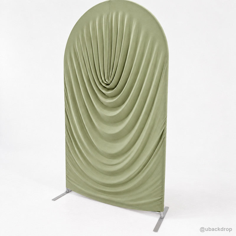 Sage Green Cowl Draped Chiara Arch Backdrop Cover – ubackdrop