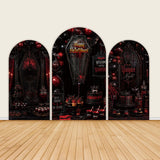 Gothic Vampire Night Black Red Halloween Party Arch Backdrop Covers