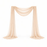 2.6ft x 19.7ft Sheer Tulle Fabric Drapes for Wedding Backdrop & Party Event Decor