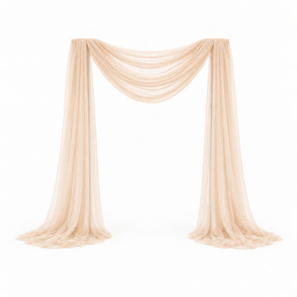 2.6ft x 19.7ft Sheer Tulle Fabric Drapes for Wedding Backdrop & Party Event Decor