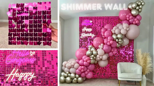 Hot Pink Sequin Backdrop DIY | DIY Shimmer Wall