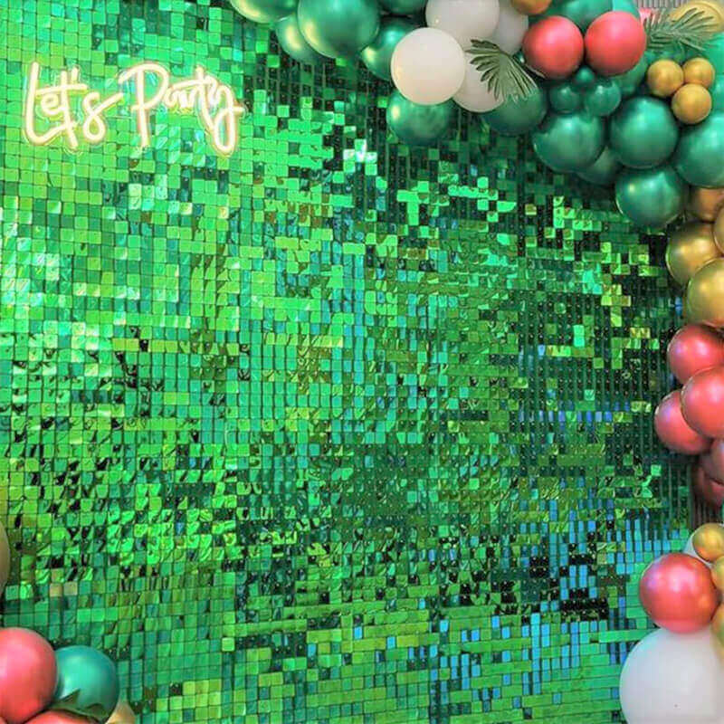 Bright Green Shimmer Wall Panels – Easy Setup Birthday/Event/Theme Party Decorations-ubackdrop