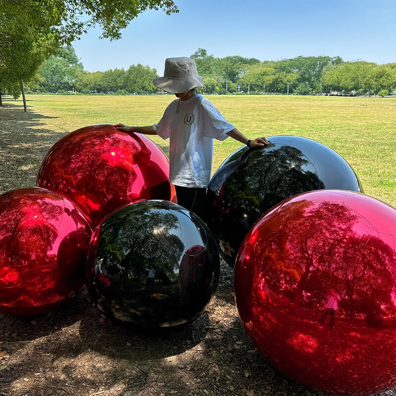 Black Inflatable Mirror Ball Reusable Big Bubble Balloon-ubackdrop