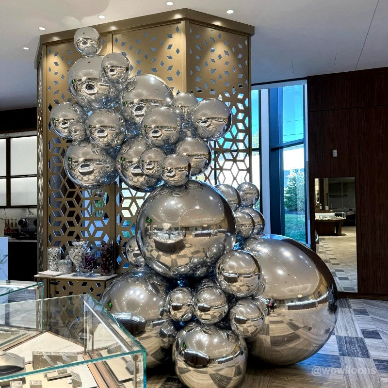 Silver Inflatable Mirror Ball Reusable Big Bubble Balloon-ubackdrop