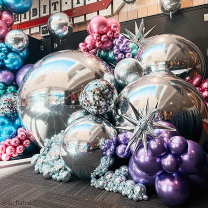 Silver Inflatable Mirror Ball Reusable Big Bubble Balloon-ubackdrop
