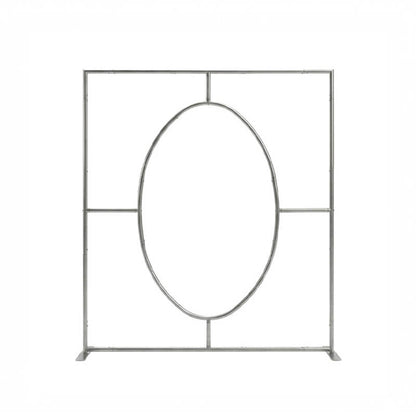 7x8ft Oval Cutout Square Ruched Fabric Backdrop Stand for Events-ubackdrop