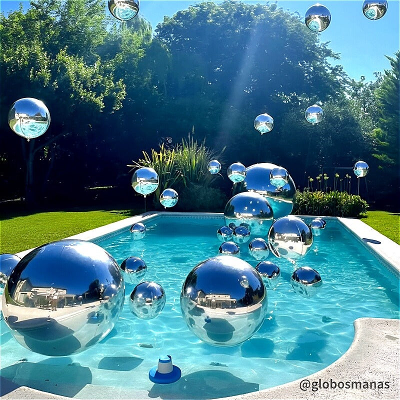 Silver Inflatable Mirror Ball Reusable Big Bubble Balloon-ubackdrop