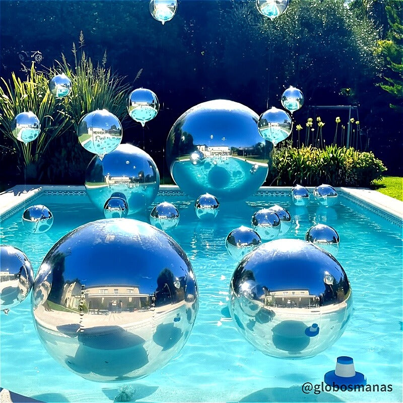 Silver Inflatable Mirror Ball Reusable Big Bubble Balloon-ubackdrop