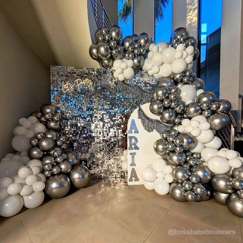 Silver Shimmer Wall Panels – Easy Setup Wedding/Event/Theme Party Decorations-ubackdrop