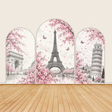Paris & Italy Cherry Blossom Romantic Travel Theme Arch Backdrop Covers