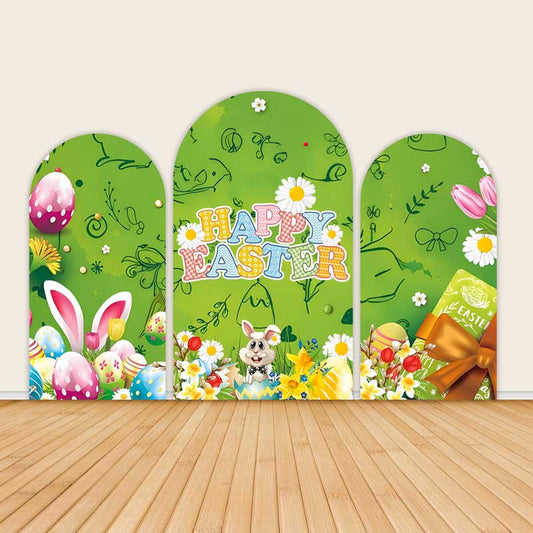 Happy Easter Green Bunny Egg Party Background Arch Backdrop Covers-ubackdrop