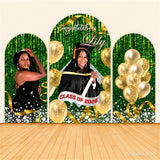 Gold Green Diamond Glitter Graduation Party Chiara Wall Covers
