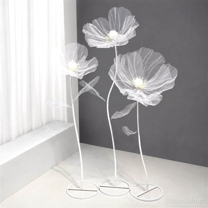 Artificial Standing Flowers Set Elegant White Floor Decor for Weddings & Events