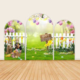 Easter Garden Bunny and Spring Floral Arch Backdrop Covers