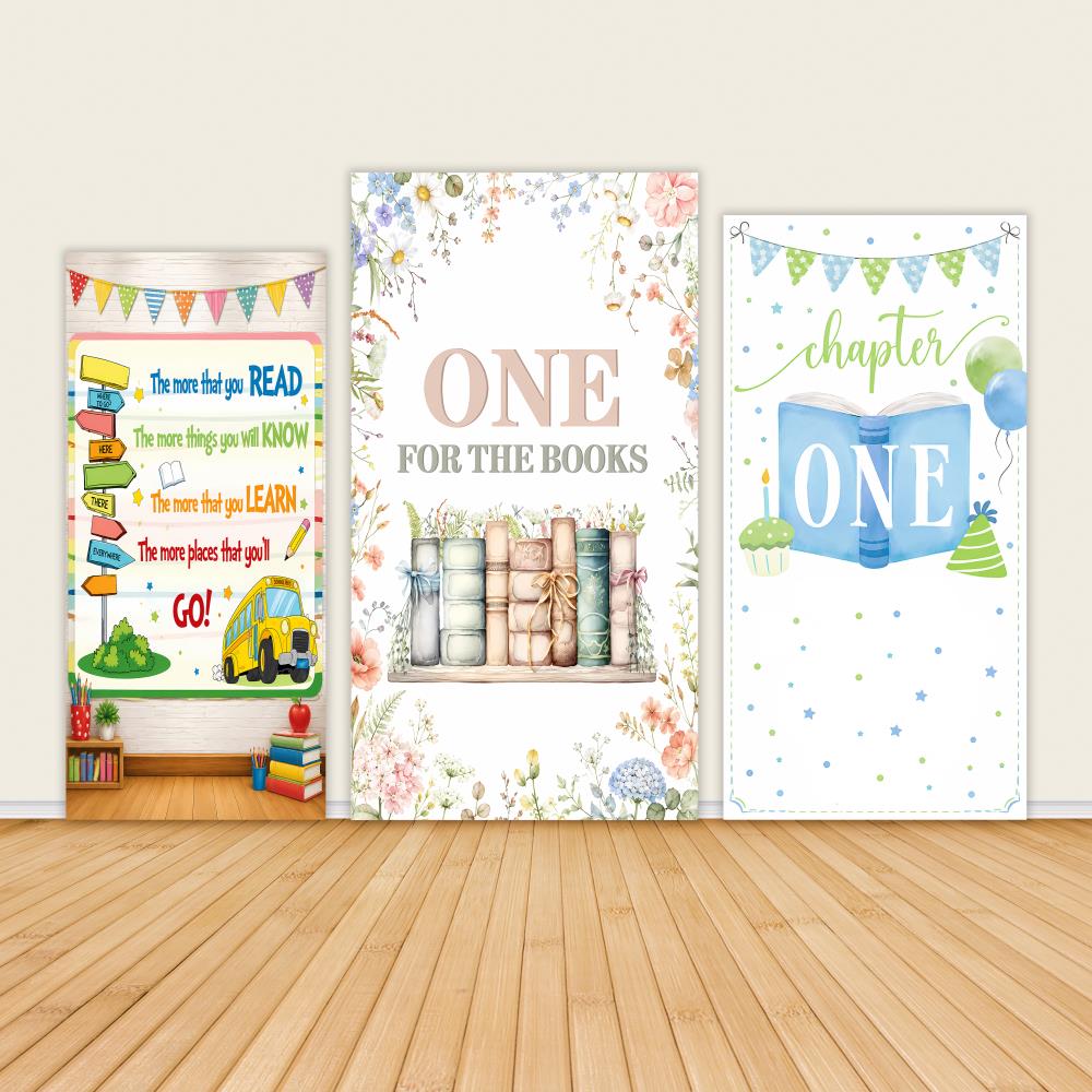 One for the Books Chapter One First Birthday Rectangle Backdrop Covers