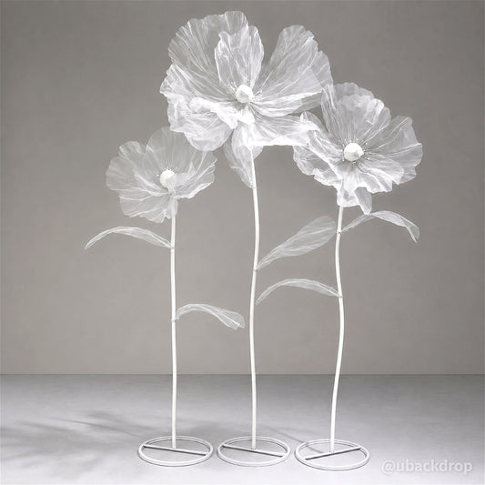 Artificial Standing Flowers Set Elegant White Floor Decor for Weddings & Events-ubackdrop
