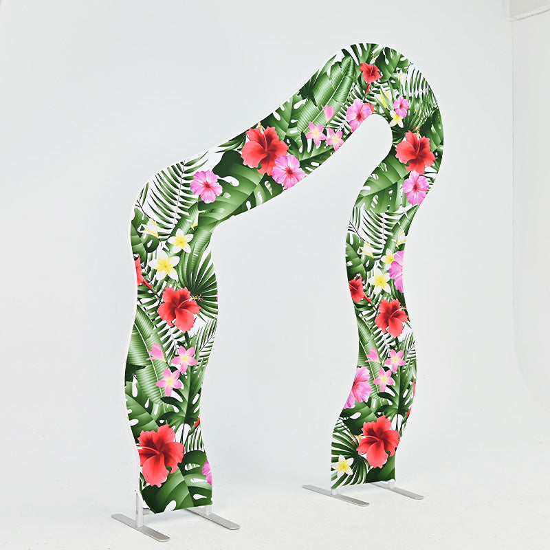 6x7ft Chiara Wave Curved Arch Frame Irregular Backdrop Stand for Event-ubackdrop