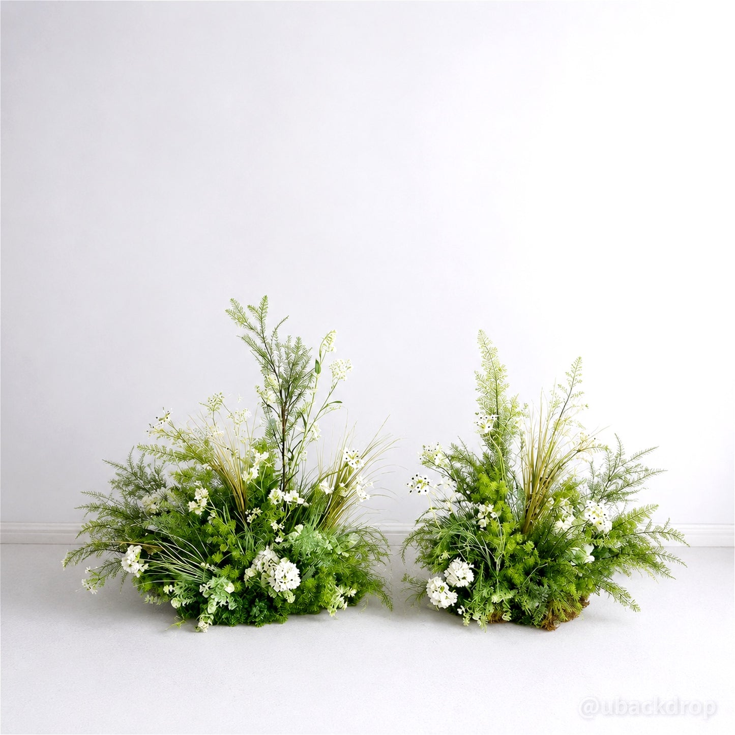 6+7FT Flower Arch Green White Flower Backdrop for Wedding Proposal Party Decor-ubackdrop