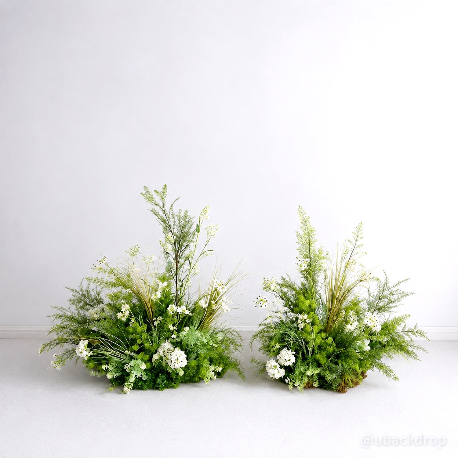 6+7FT Flower Arch Green White Flower Backdrop for Wedding Proposal Party Decor-ubackdrop