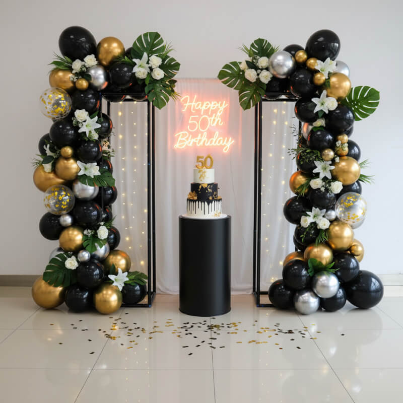 Metal Vase Column Stand Balloon Stand for Birthday Party Decor-ubackdrop