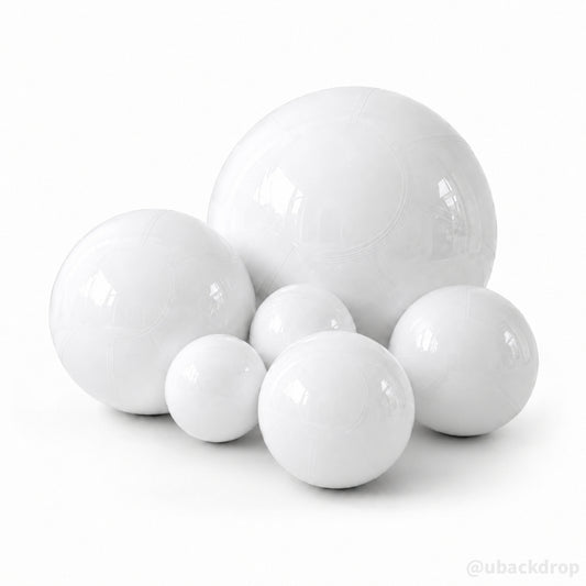 White Big Matte Inflatable Balls – Reusable Party & Event Decor-ubackdrop