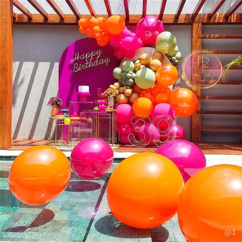 Orange Big Matte Inflatable Balls – Reusable Party & Event Decor-ubackdrop