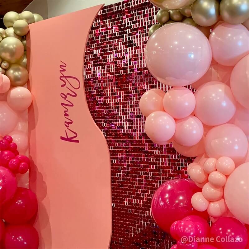 Rosered Shimmer Wall Panels – Easy Setup Wedding/Event/Theme Party Decorations-ubackdrop