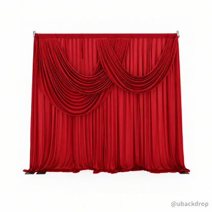 Pre-Sewn Fixed Drape Backdrop Curtain for Event & Party Decor