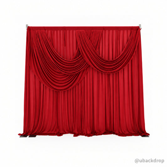 Pre-Sewn Fixed Drape Backdrop Curtain for Event & Party Decor