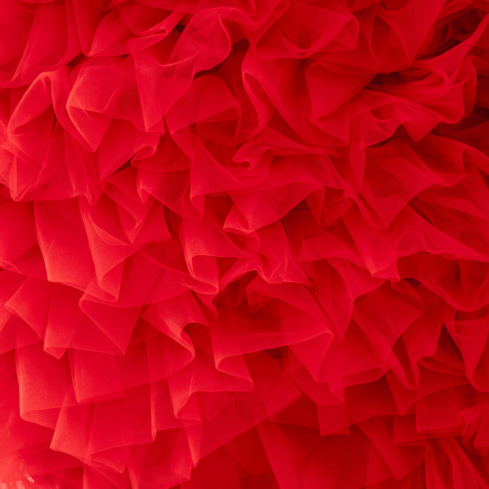 8x8ft 3D Handmade Red Full Heart Tulle Backdrop For Wedding & Valentines-ubackdrop