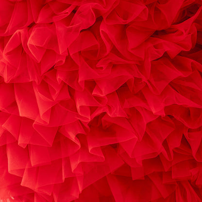 8x8ft 3D Handmade Red Full Heart Tulle Backdrop For Wedding & Valentines-ubackdrop
