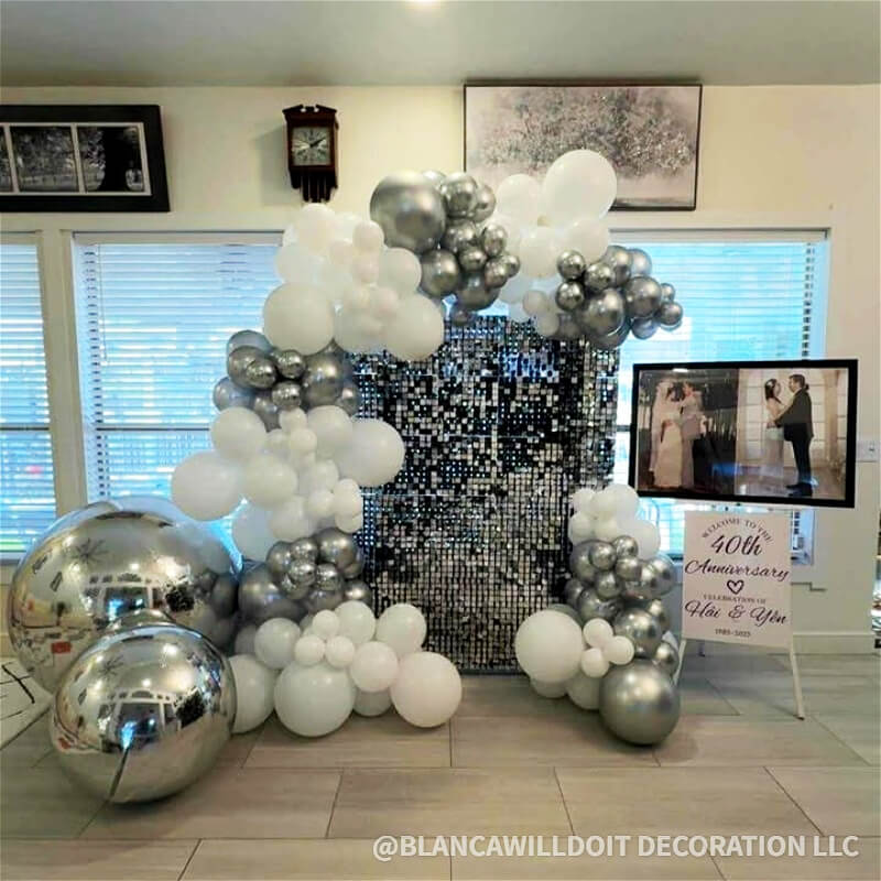 Silver Inflatable Mirror Ball Reusable Big Bubble Balloon-ubackdrop