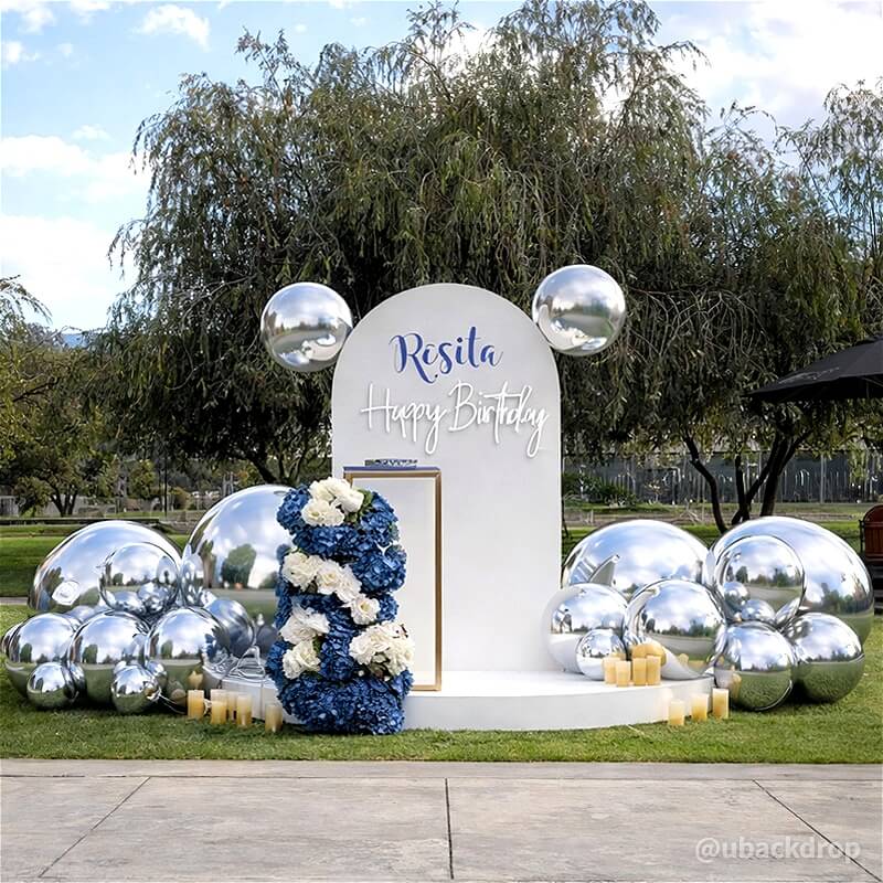 Silver Inflatable Mirror Ball Reusable Big Bubble Balloon-ubackdrop