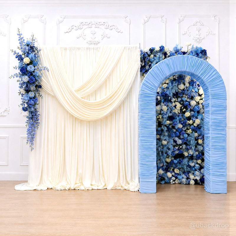 4.3x7ft 3D Dual-Tube Ruched Fabric Cover Arch Stand for Event Decor-ubackdrop